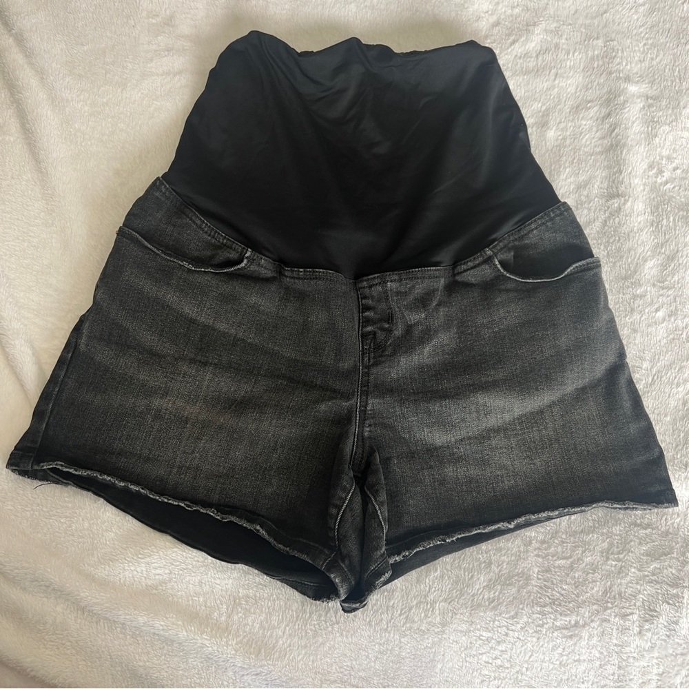 Over Belly Midi Maternity Jean Shorts - Isabel Maternity by Ingrid & Isabel